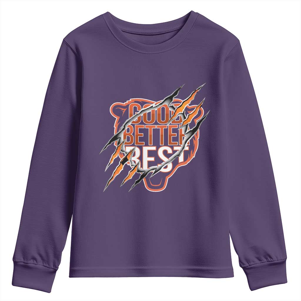 Good Better Best Graphic Youth Sweatshirt Motivational Football Fans - Wonder Print Shop