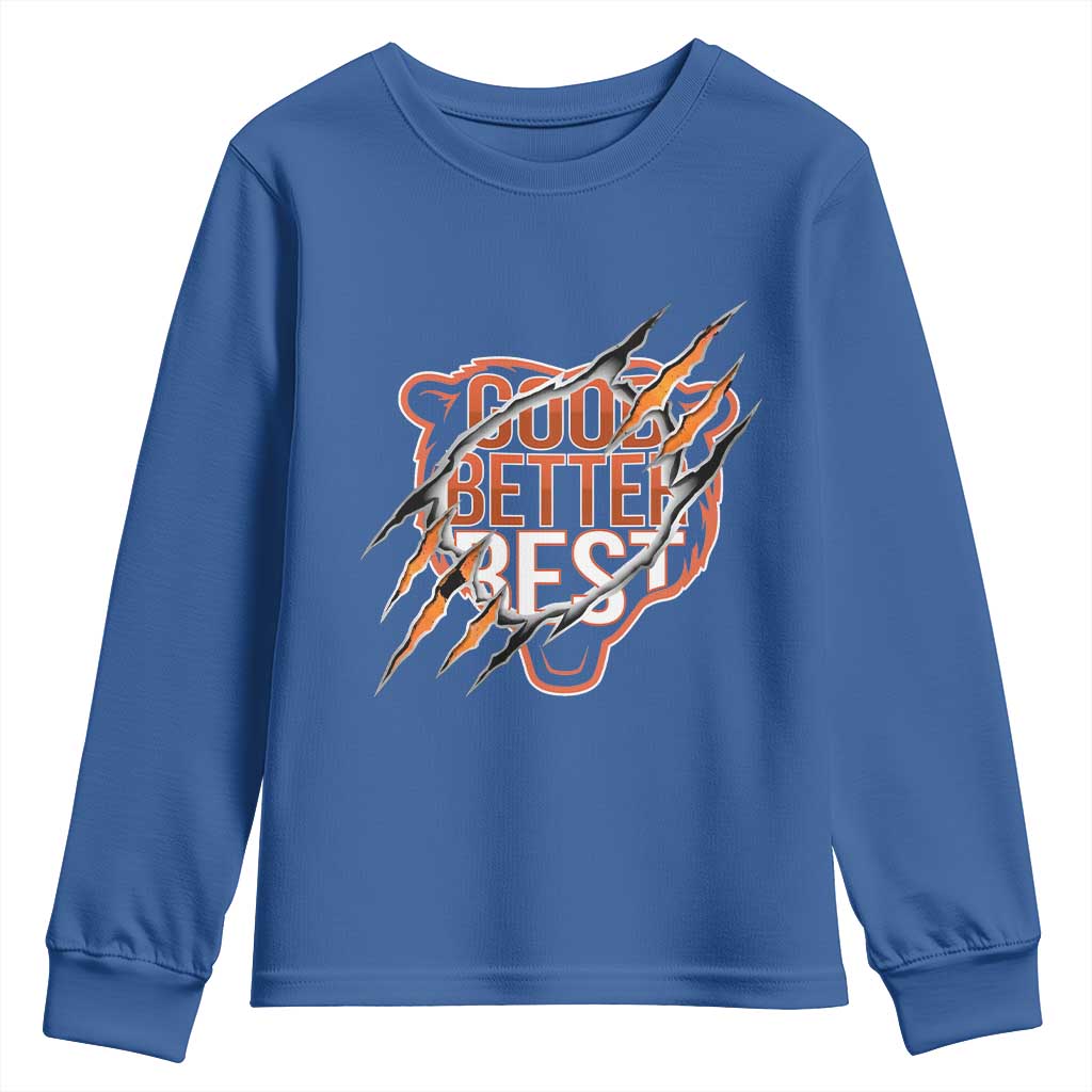 Good Better Best Graphic Youth Sweatshirt Motivational Football Fans - Wonder Print Shop