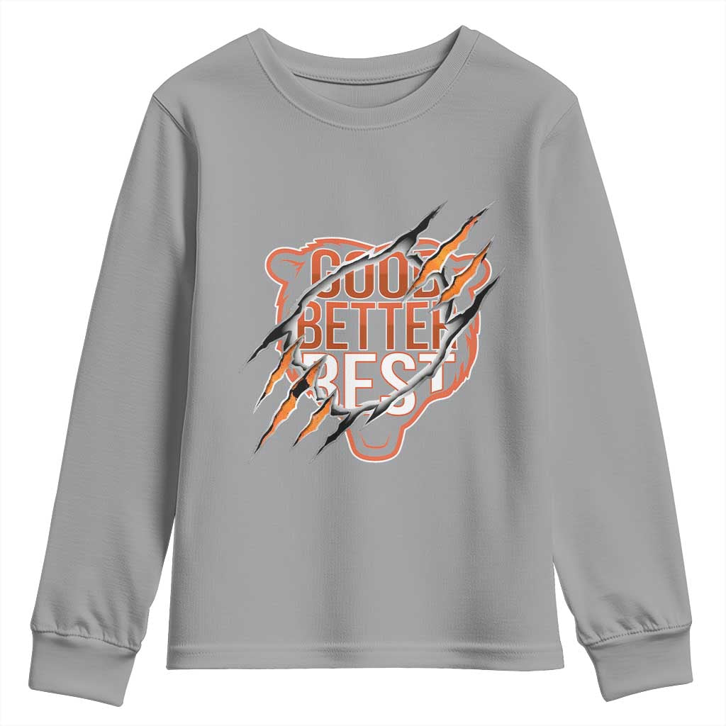 Good Better Best Graphic Youth Sweatshirt Motivational Football Fans - Wonder Print Shop