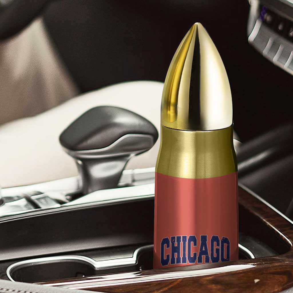 Chicago Football Lover Bullet Tumbler Windy City Pride Sports Fan - Wonder Print Shop
