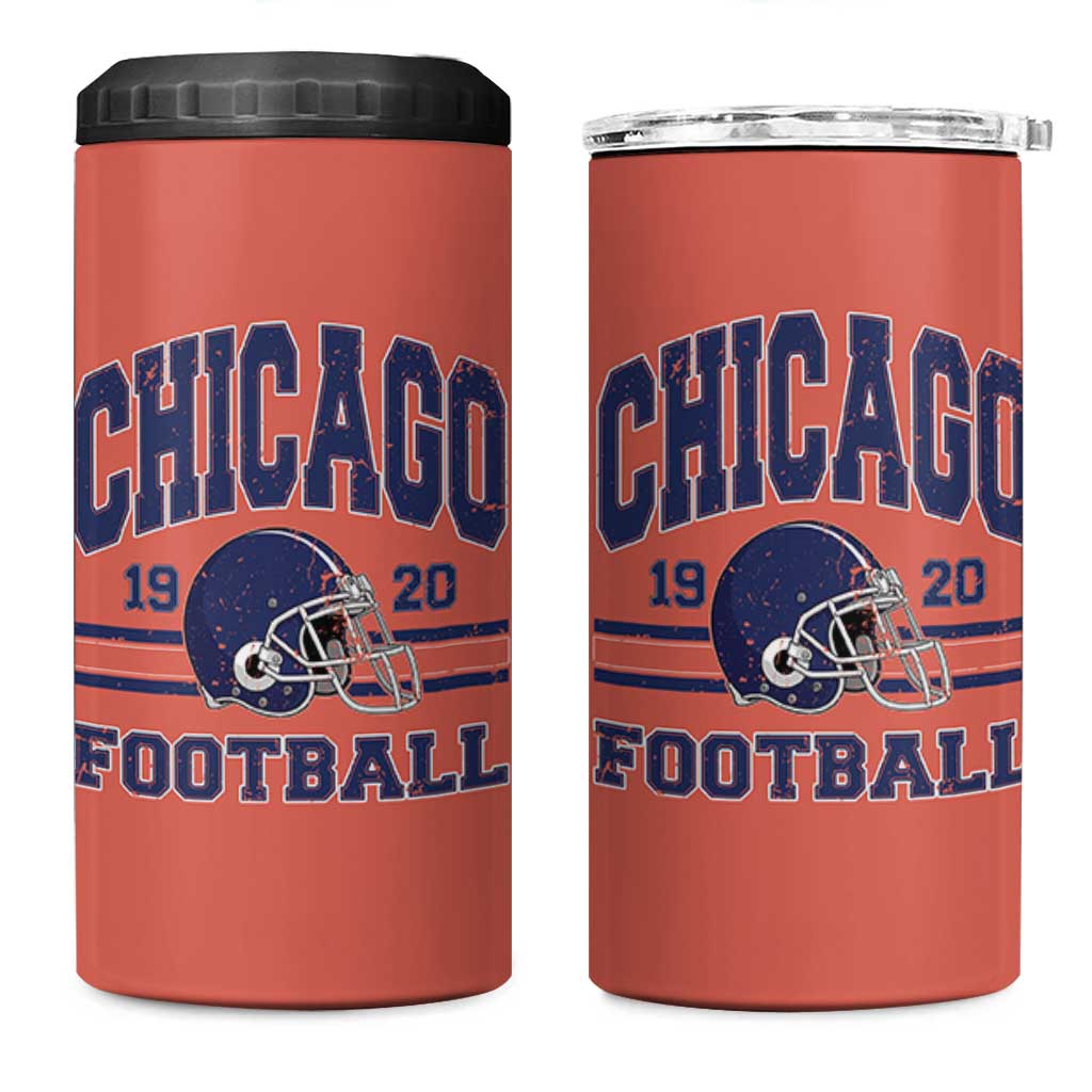 Chicago Football Lover 4 in 1 Can Cooler Tumbler Windy City Pride Sports Fan - Wonder Print Shop