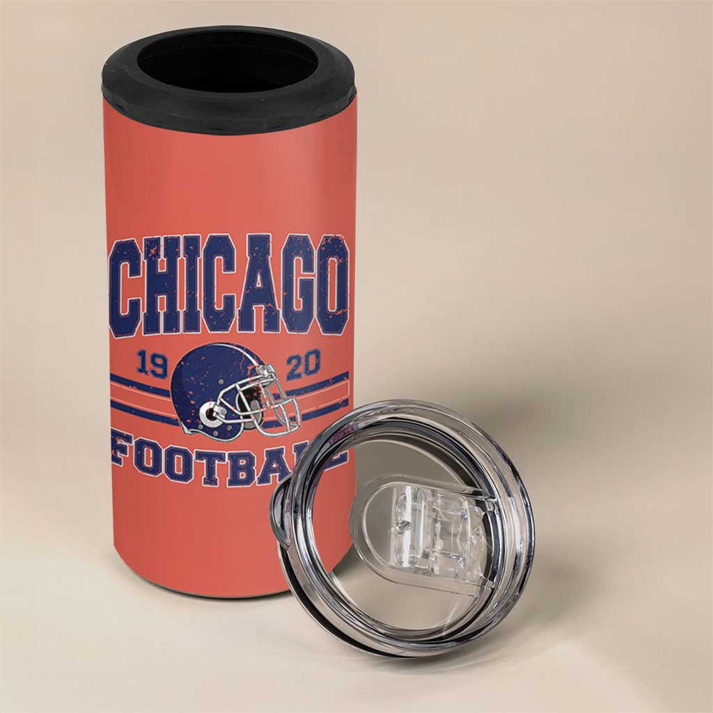 Chicago Football Lover 4 in 1 Can Cooler Tumbler Windy City Pride Sports Fan - Wonder Print Shop