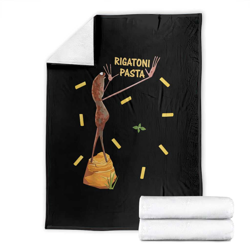 Funny Rigatoni Pasta Marcus The Worm Throw Blanket Dramatic Pasta Lover Foodie Meme - Wonder Print Shop