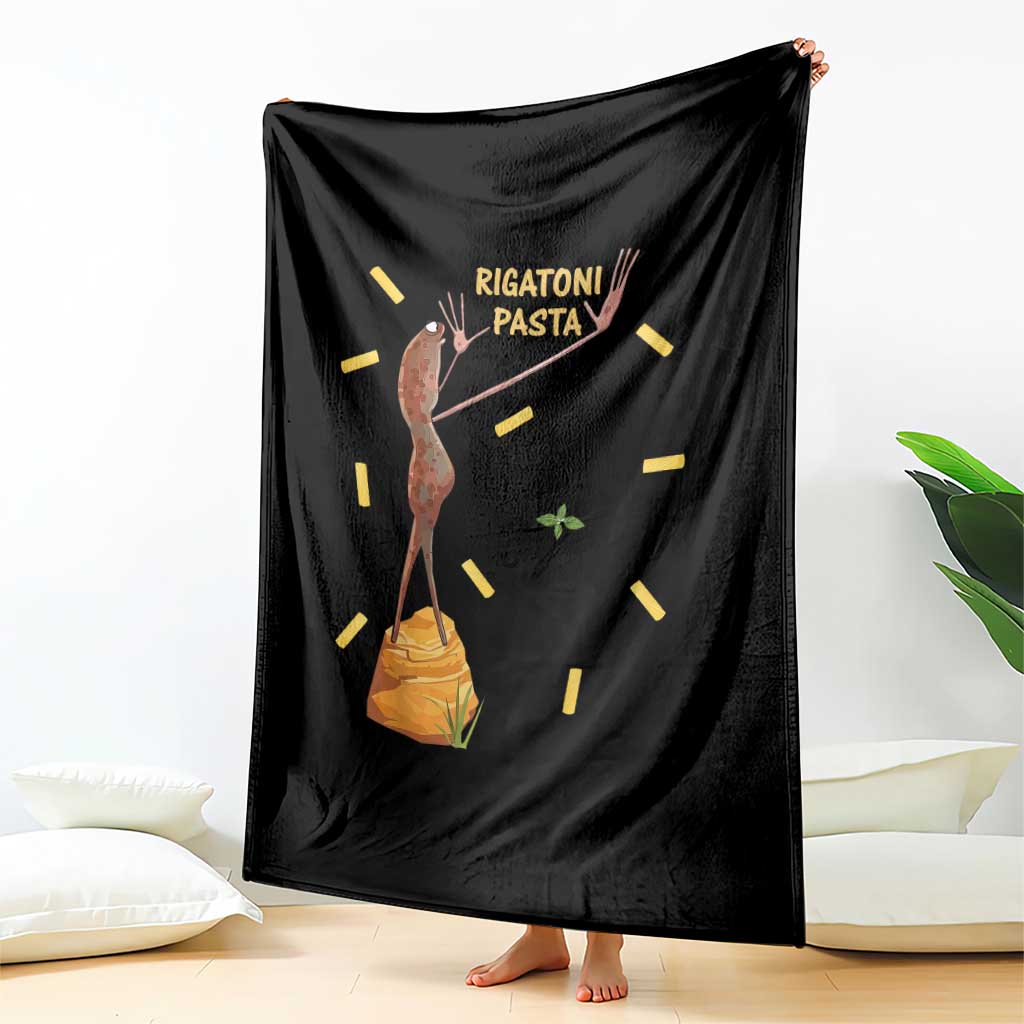 Funny Rigatoni Pasta Marcus The Worm Throw Blanket Dramatic Pasta Lover Foodie Meme - Wonder Print Shop