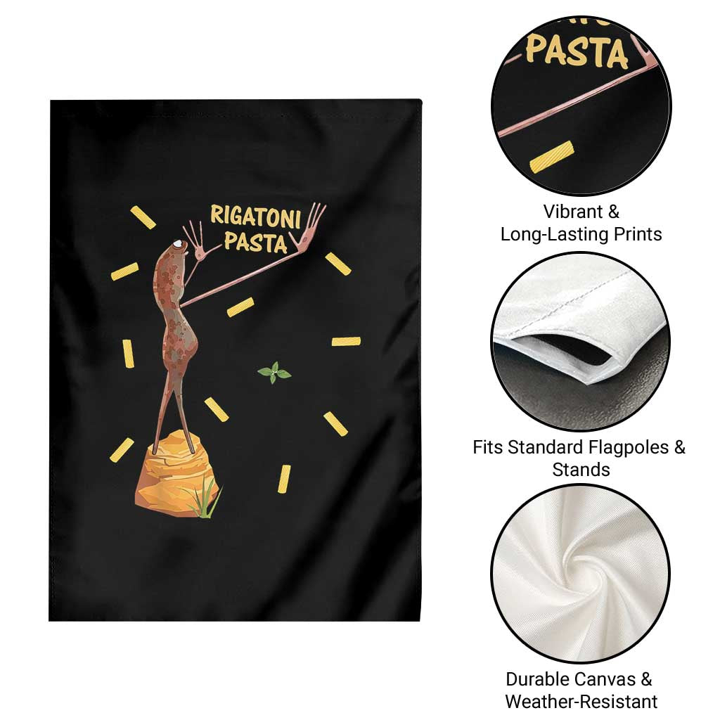 Funny Rigatoni Pasta Marcus The Worm Garden Flag Dramatic Pasta Lover Foodie Meme - Wonder Print Shop