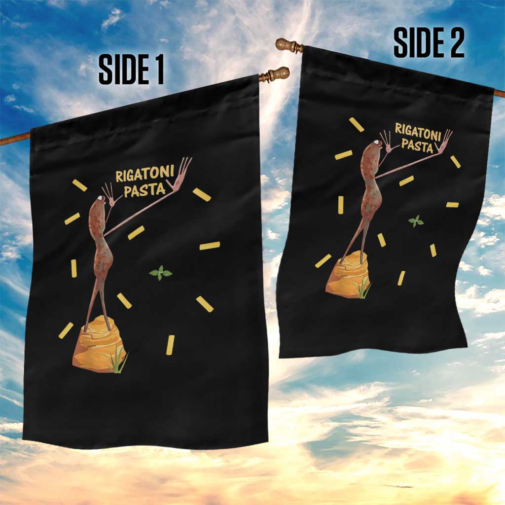 Funny Rigatoni Pasta Marcus The Worm Garden Flag Dramatic Pasta Lover Foodie Meme - Wonder Print Shop