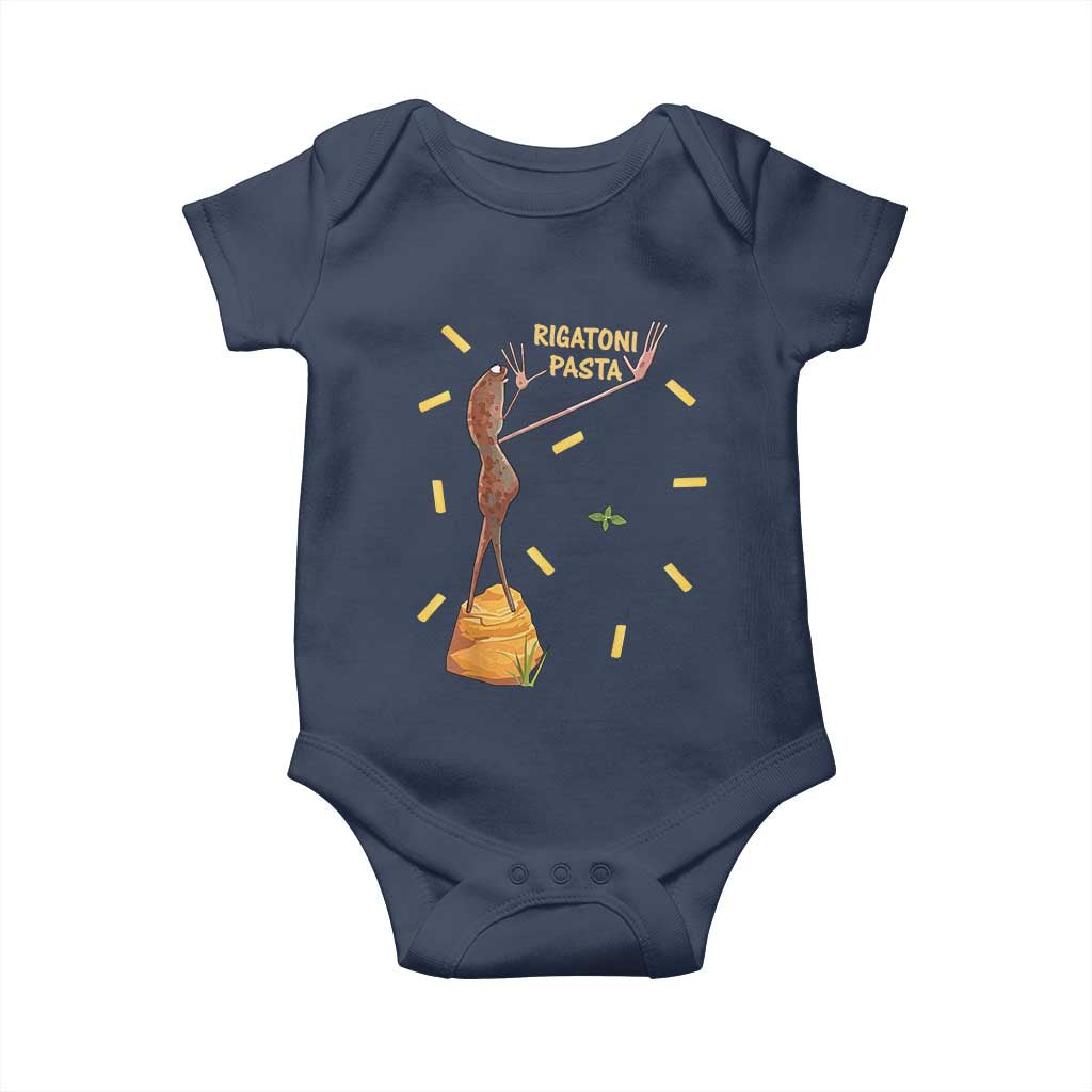 Funny Rigatoni Pasta Marcus The Worm Baby Onesie Dramatic Pasta Lover Foodie Meme - Wonder Print Shop