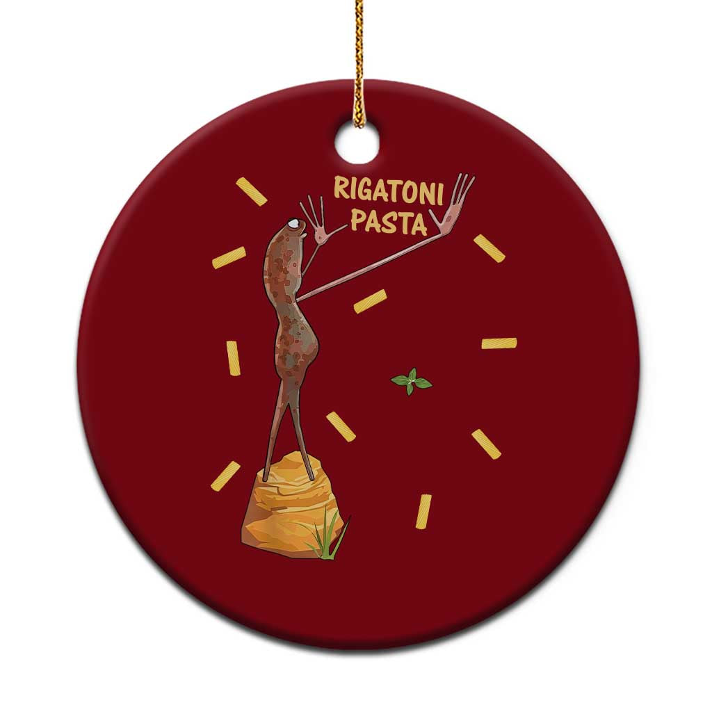 Funny Rigatoni Pasta Marcus The Worm Ceramic Ornament Dramatic Pasta Lover Foodie Meme - Wonder Print Shop