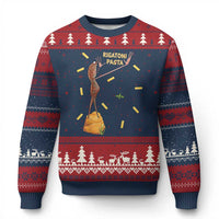 Funny Rigatoni Pasta Marcus The Worm Ugly Christmas Sweater Dramatic Pasta Lover Foodie Meme - Wonder Print Shop