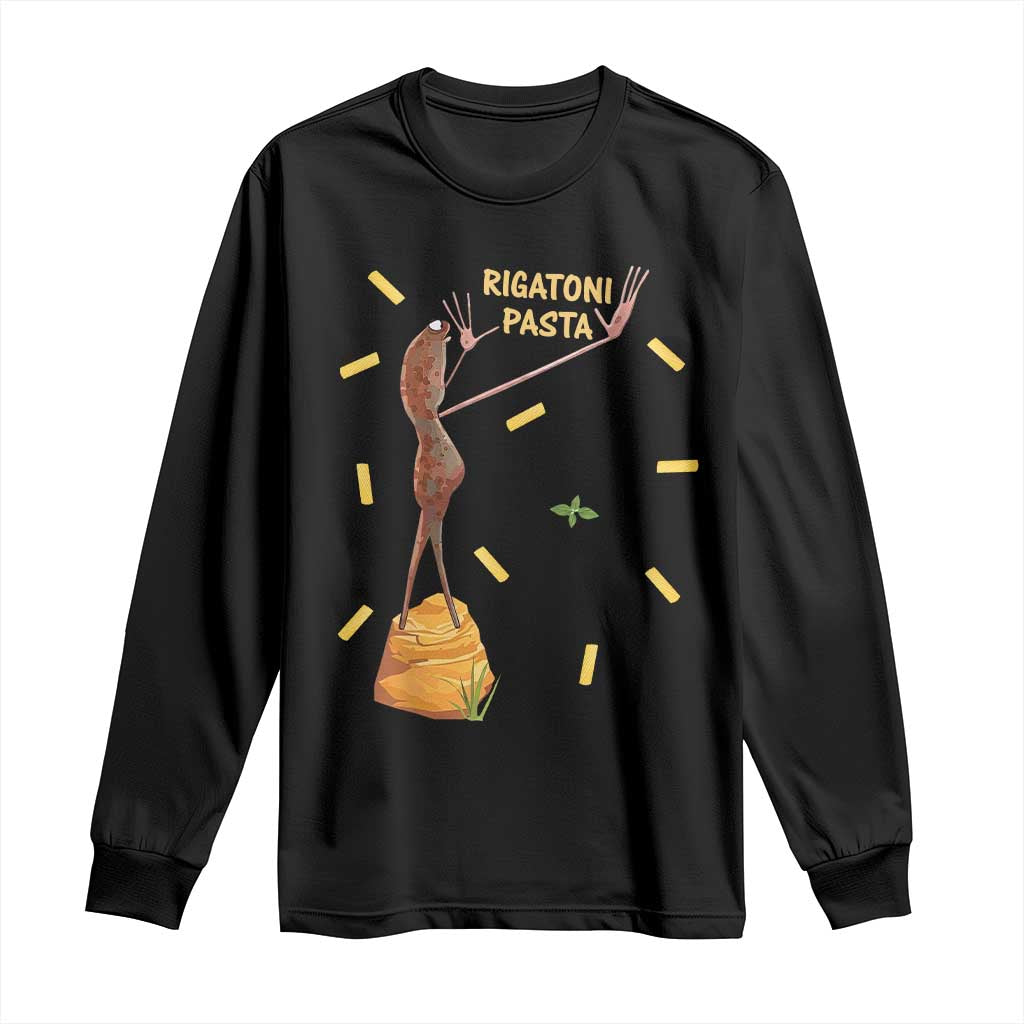 Funny Rigatoni Pasta Marcus The Worm Long Sleeve Shirt Dramatic Pasta Lover Foodie Meme - Wonder Print Shop