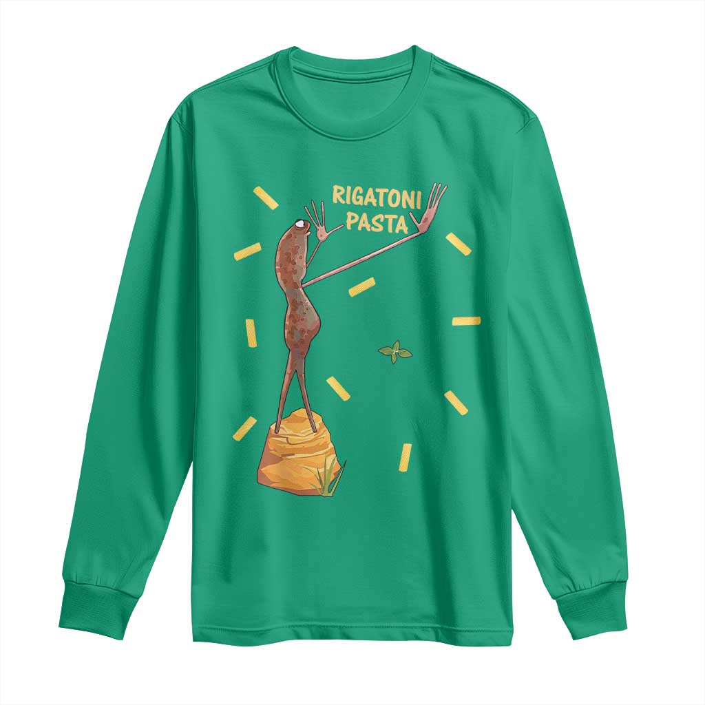 Funny Rigatoni Pasta Marcus The Worm Long Sleeve Shirt Dramatic Pasta Lover Foodie Meme - Wonder Print Shop