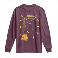 Funny Rigatoni Pasta Marcus The Worm Long Sleeve Shirt Dramatic Pasta Lover Foodie Meme - Wonder Print Shop
