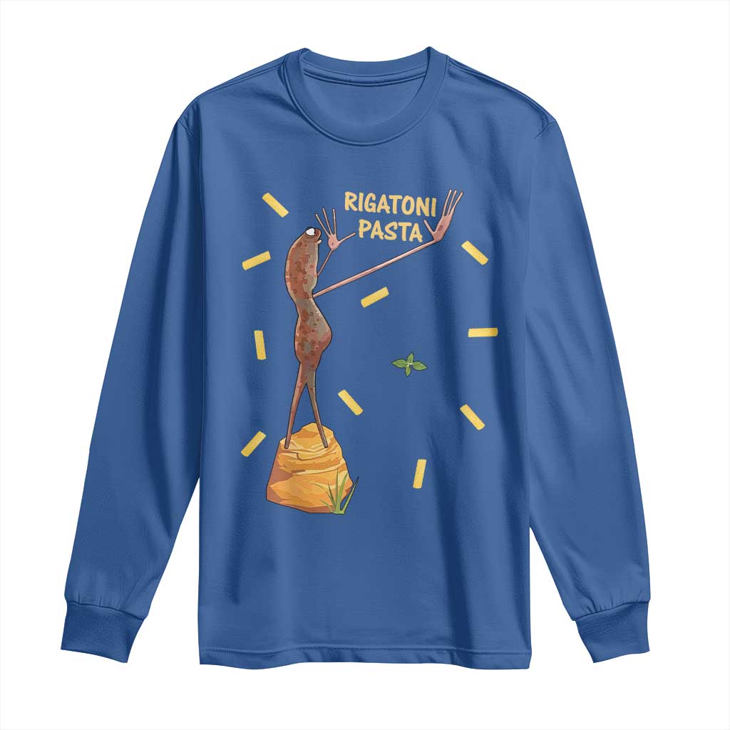 Funny Rigatoni Pasta Marcus The Worm Long Sleeve Shirt Dramatic Pasta Lover Foodie Meme - Wonder Print Shop