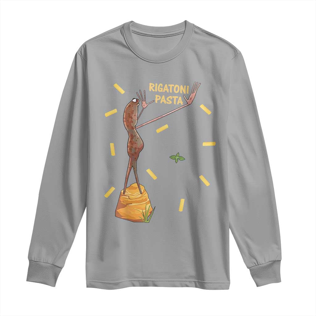 Funny Rigatoni Pasta Marcus The Worm Long Sleeve Shirt Dramatic Pasta Lover Foodie Meme - Wonder Print Shop