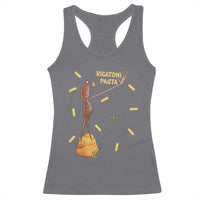 Funny Rigatoni Pasta Marcus The Worm Racerback Tank Top Dramatic Pasta Lover Foodie Meme - Wonder Print Shop