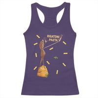 Funny Rigatoni Pasta Marcus The Worm Racerback Tank Top Dramatic Pasta Lover Foodie Meme - Wonder Print Shop
