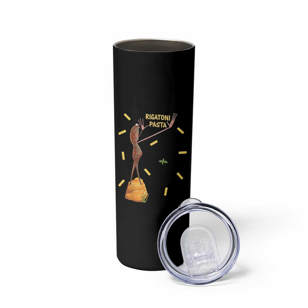 Funny Rigatoni Pasta Marcus The Worm Skinny Tumbler Dramatic Pasta Lover Foodie Meme - Wonder Print Shop