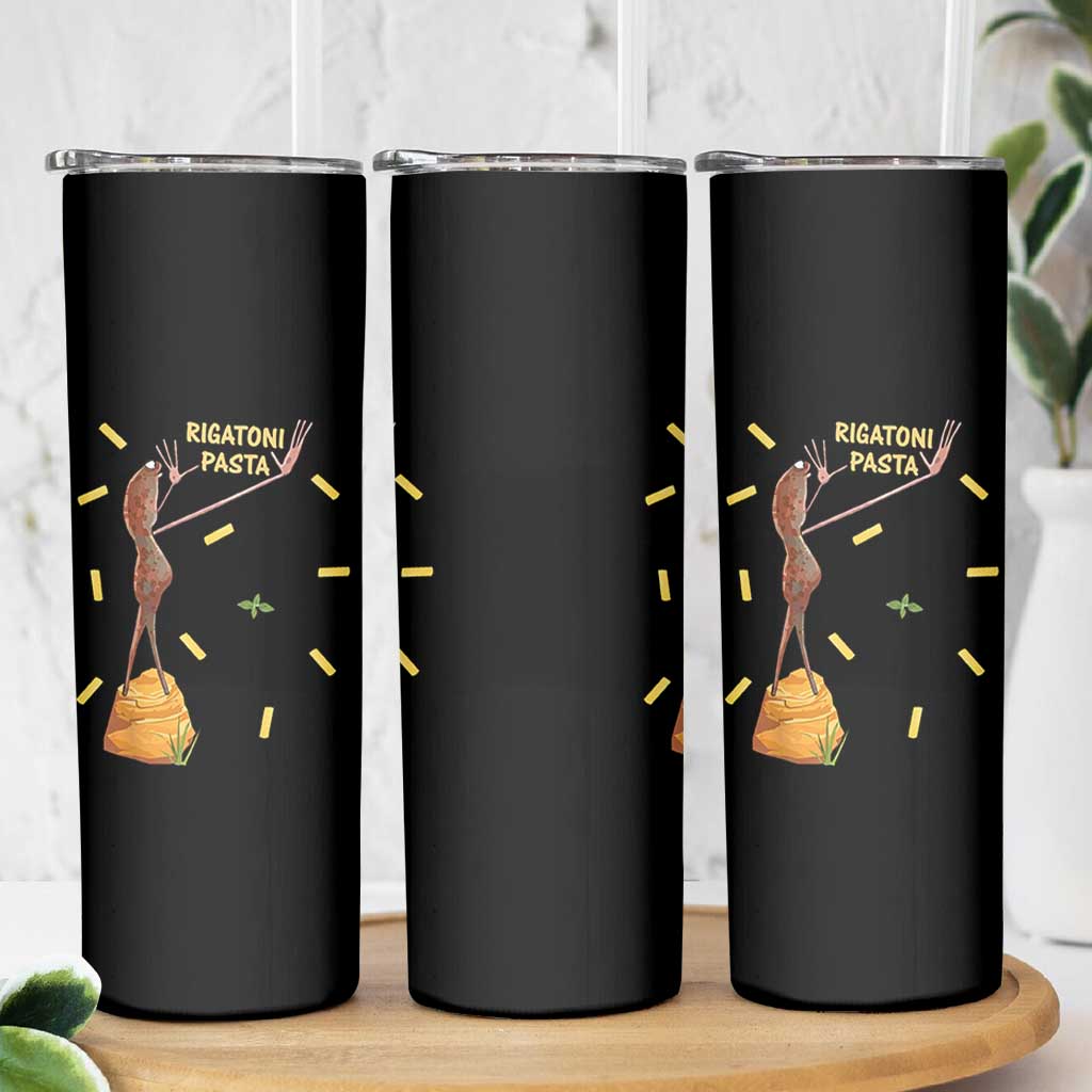 Funny Rigatoni Pasta Marcus The Worm Skinny Tumbler Dramatic Pasta Lover Foodie Meme - Wonder Print Shop