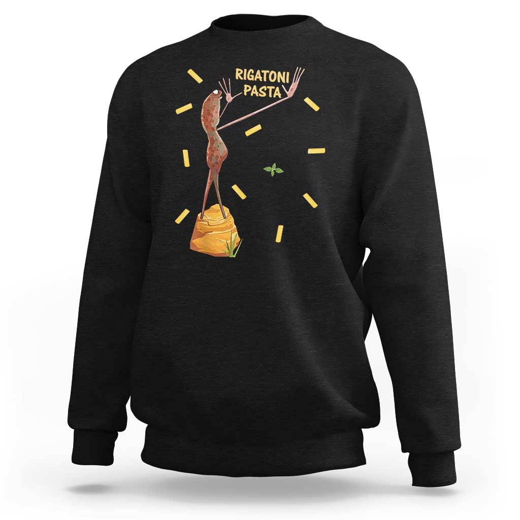 Funny Rigatoni Pasta Marcus The Worm Sweatshirt Dramatic Pasta Lover Foodie Meme - Wonder Print Shop