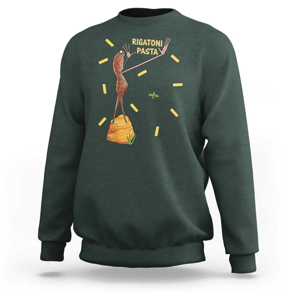 Funny Rigatoni Pasta Marcus The Worm Sweatshirt Dramatic Pasta Lover Foodie Meme - Wonder Print Shop