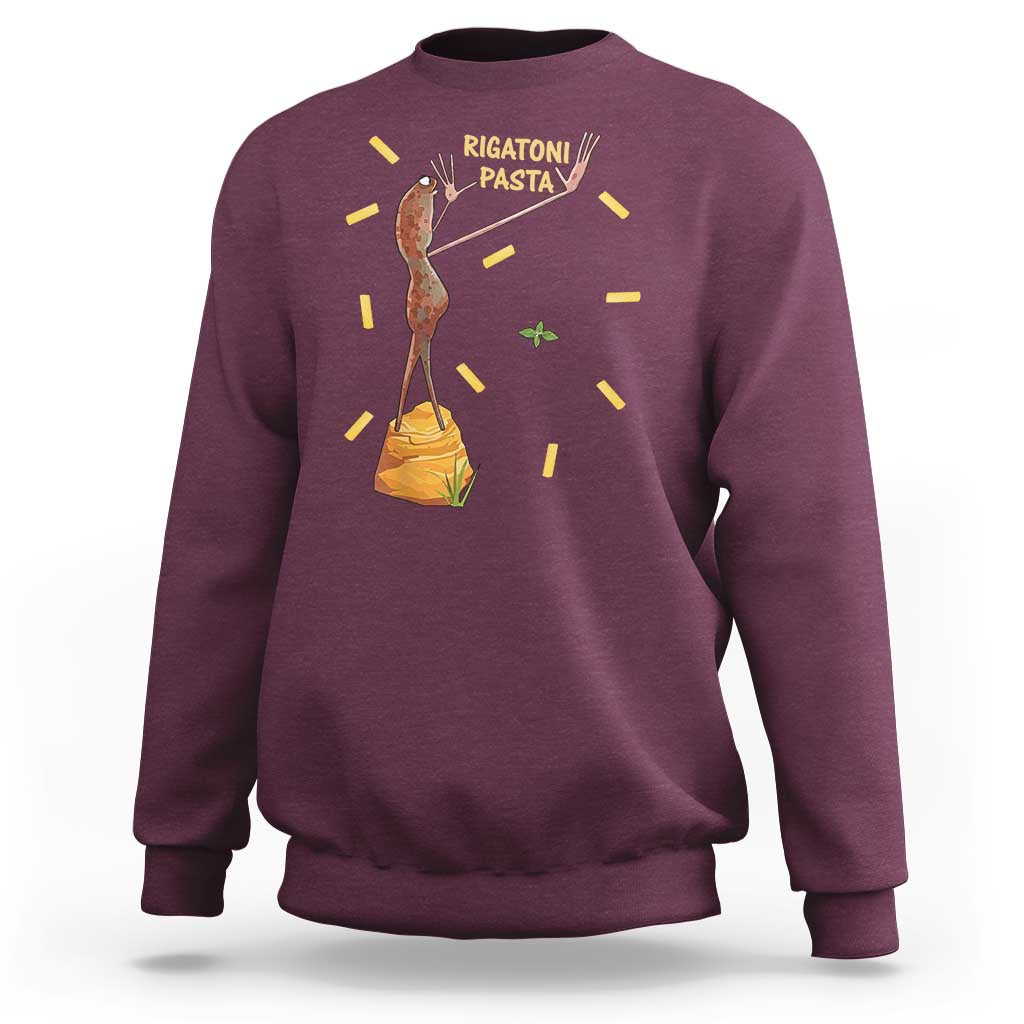 Funny Rigatoni Pasta Marcus The Worm Sweatshirt Dramatic Pasta Lover Foodie Meme - Wonder Print Shop