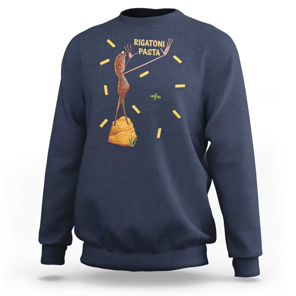 Funny Rigatoni Pasta Marcus The Worm Sweatshirt Dramatic Pasta Lover Foodie Meme - Wonder Print Shop