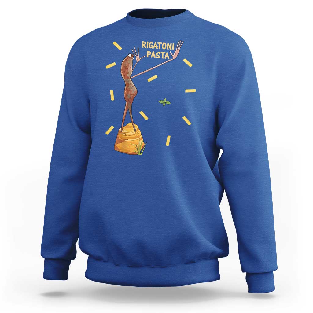 Funny Rigatoni Pasta Marcus The Worm Sweatshirt Dramatic Pasta Lover Foodie Meme - Wonder Print Shop