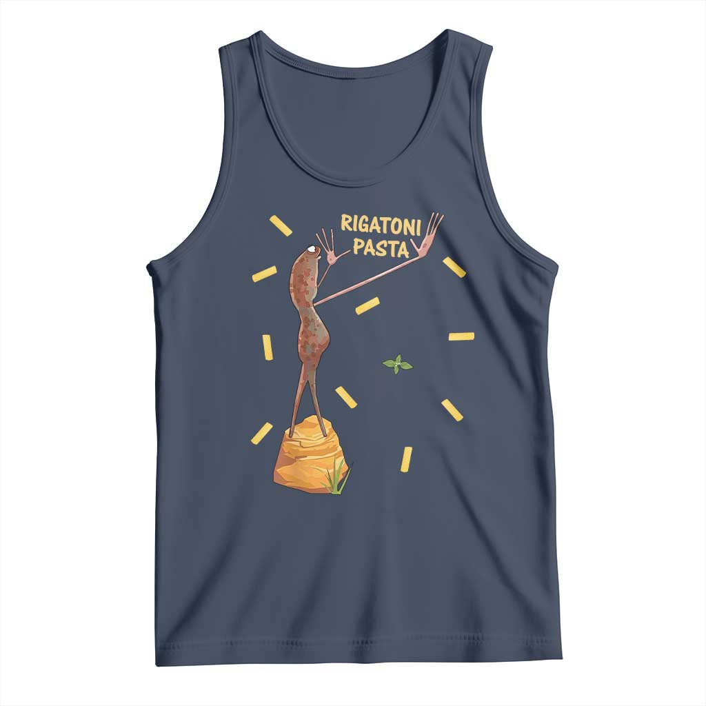 Funny Rigatoni Pasta Marcus The Worm Tank Top Dramatic Pasta Lover Foodie Meme - Wonder Print Shop