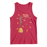 Funny Rigatoni Pasta Marcus The Worm Tank Top Dramatic Pasta Lover Foodie Meme - Wonder Print Shop