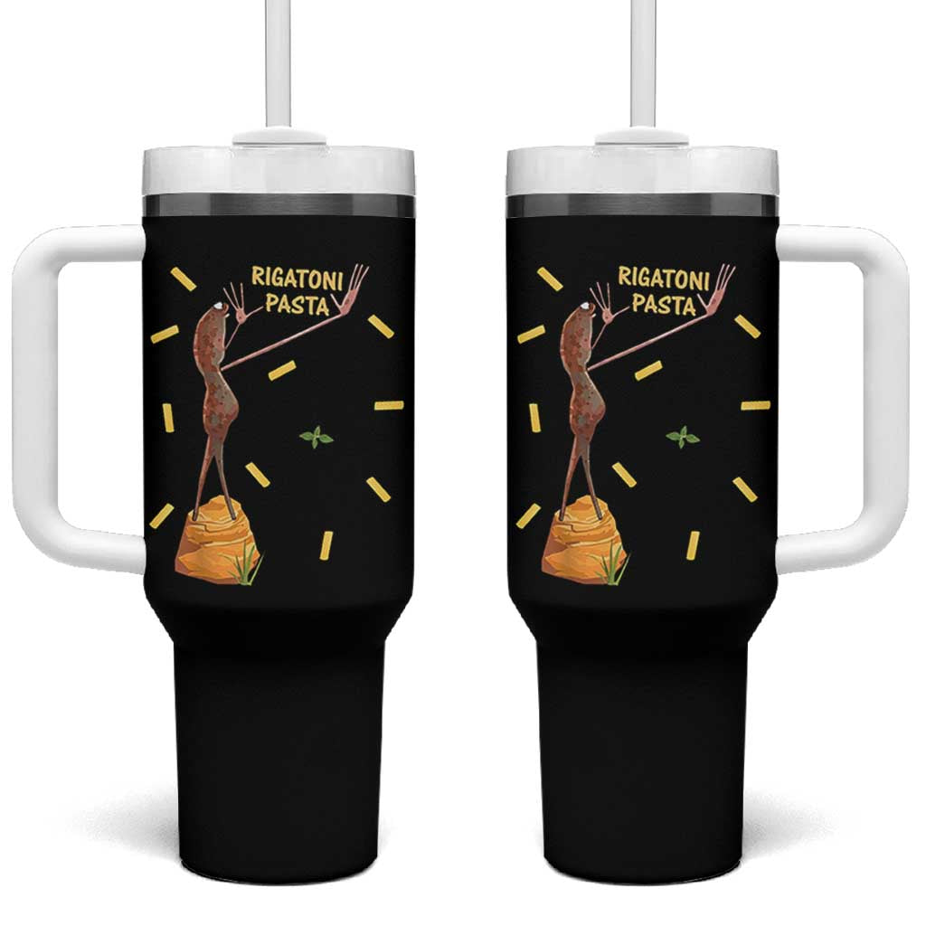 Funny Rigatoni Pasta Marcus The Worm Tumbler With Handle Dramatic Pasta Lover Foodie Meme - Wonder Print Shop