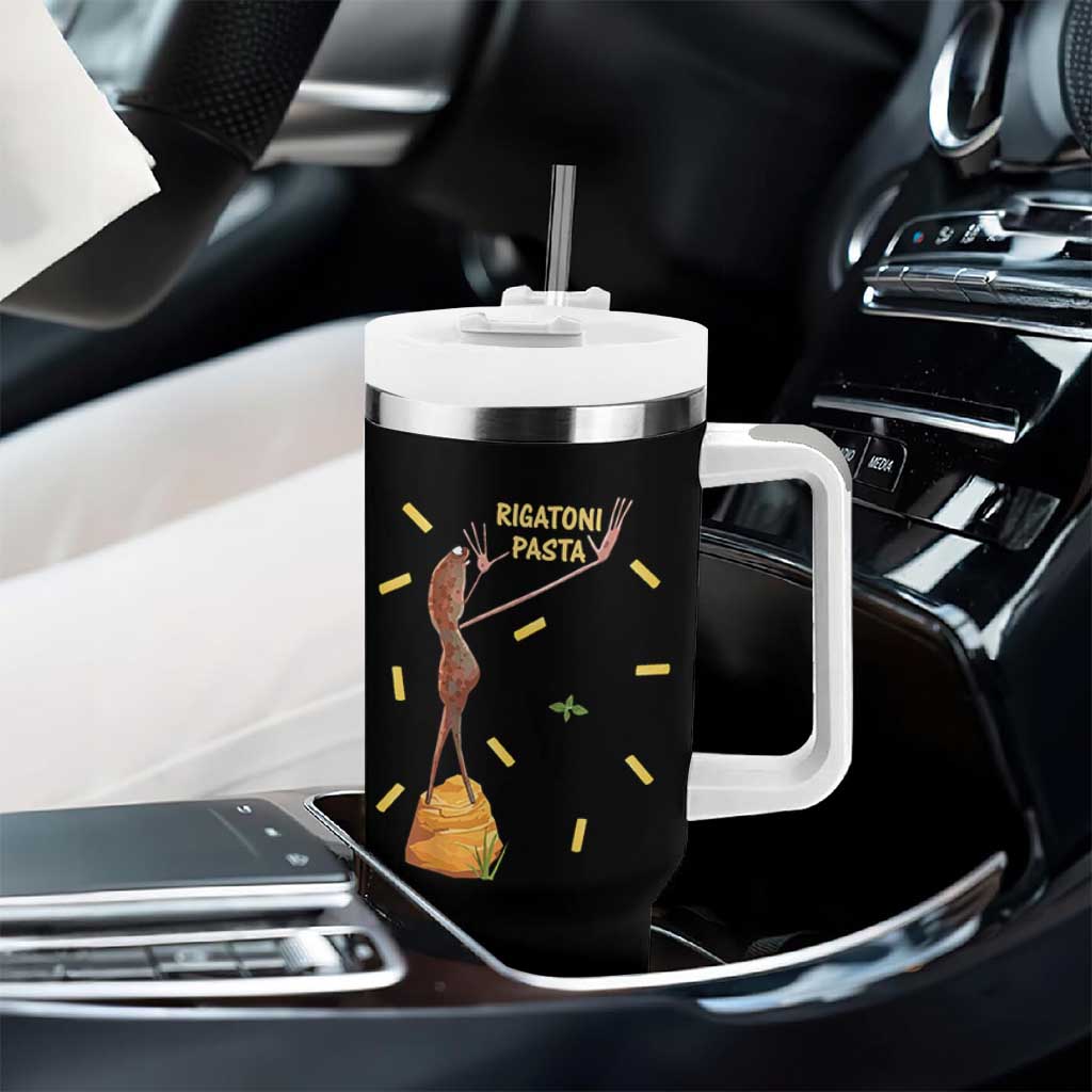 Funny Rigatoni Pasta Marcus The Worm Tumbler With Handle Dramatic Pasta Lover Foodie Meme - Wonder Print Shop