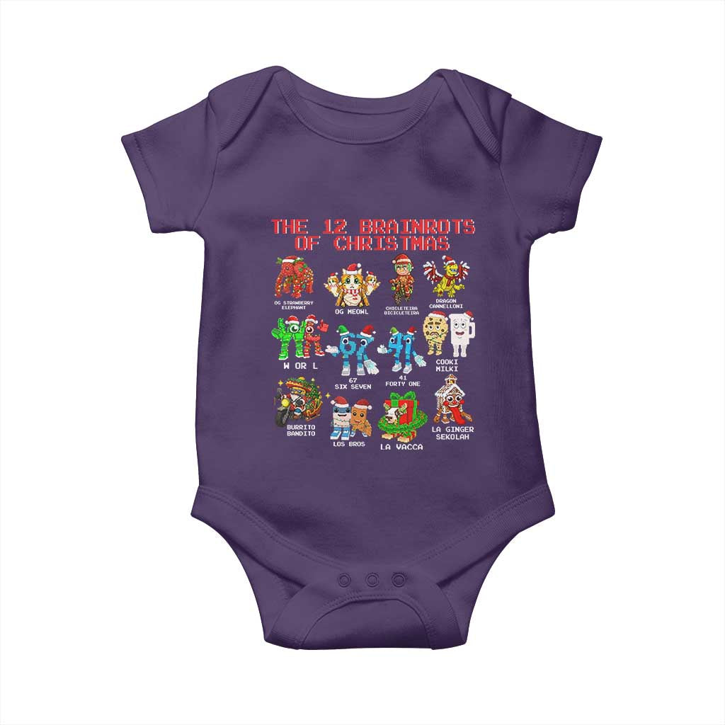 The 12 Brainrots of Christmas Baby Onesie Funny Cursed Meme Holiday Gag Gift - Wonder Print Shop