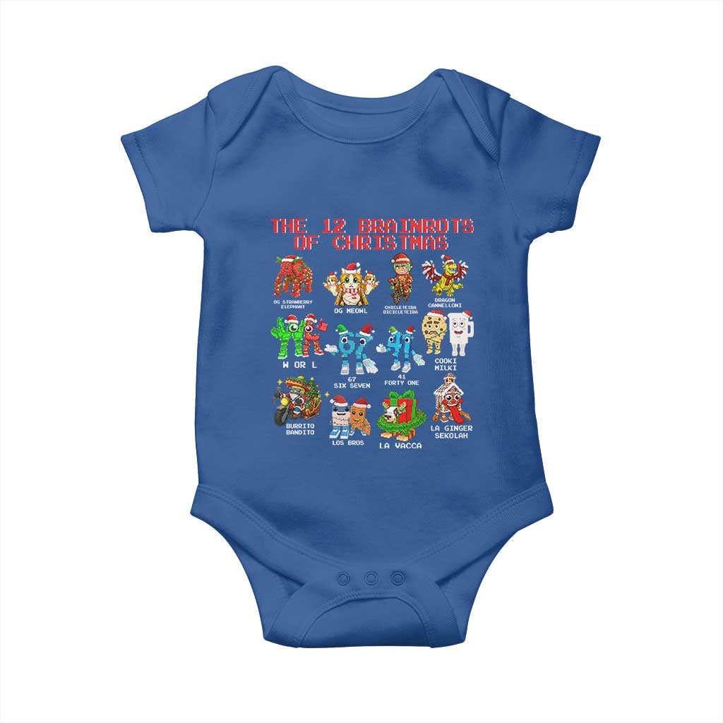 The 12 Brainrots of Christmas Baby Onesie Funny Cursed Meme Holiday Gag Gift - Wonder Print Shop