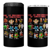 The 12 Brainrots of Christmas 4 in 1 Can Cooler Tumbler Funny Cursed Meme Holiday Gag Gift - Wonder Print Shop