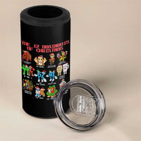 The 12 Brainrots of Christmas 4 in 1 Can Cooler Tumbler Funny Cursed Meme Holiday Gag Gift - Wonder Print Shop