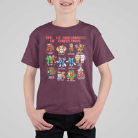 The 12 Brainrots of Christmas T Shirt For Kid Funny Cursed Meme Holiday Gag Gift - Wonder Print Shop