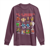 The 12 Brainrots of Christmas Long Sleeve Shirt Funny Cursed Meme Holiday Gag Gift - Wonder Print Shop