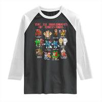 The 12 Brainrots of Christmas Raglan Shirt Funny Cursed Meme Holiday Gag Gift - Wonder Print Shop