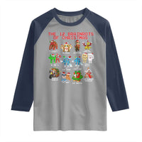 The 12 Brainrots of Christmas Raglan Shirt Funny Cursed Meme Holiday Gag Gift - Wonder Print Shop
