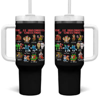 The 12 Brainrots of Christmas Tumbler With Handle Funny Cursed Meme Holiday Gag Gift - Wonder Print Shop