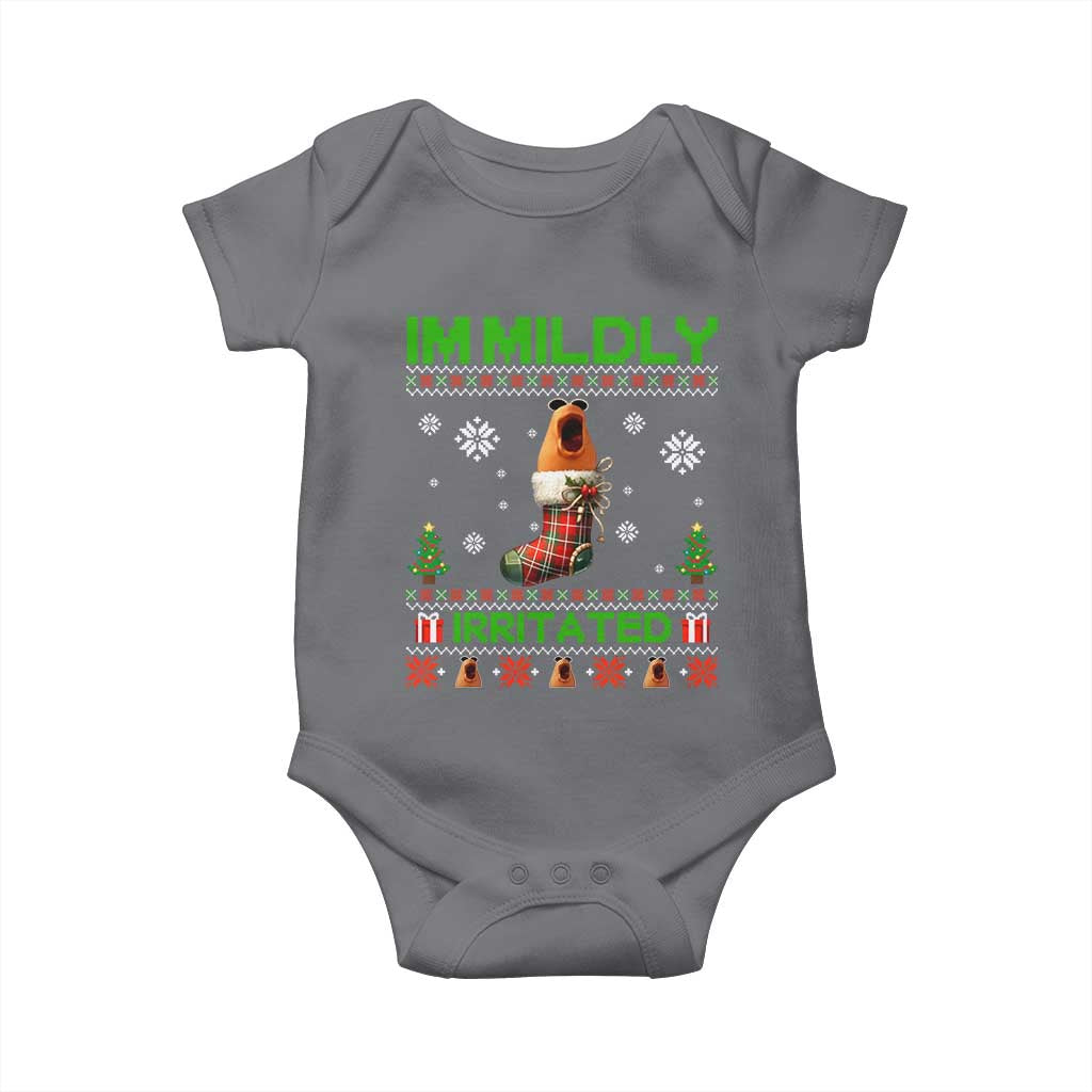 Mildly Irritated Marcus the Worm Meme Baby Onesie Funny Christmas Stocking Weirdcore - Wonder Print Shop