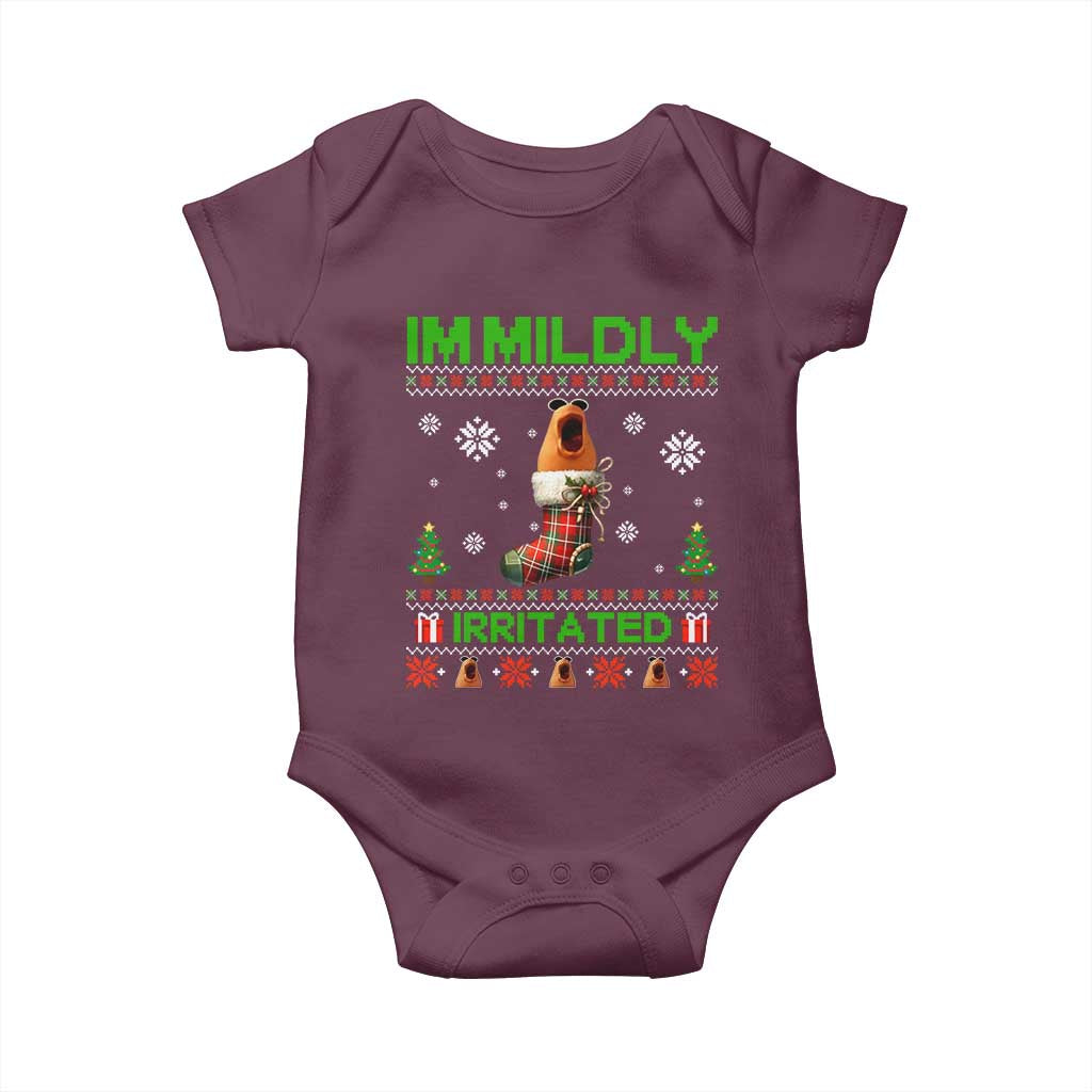 Mildly Irritated Marcus the Worm Meme Baby Onesie Funny Christmas Stocking Weirdcore - Wonder Print Shop
