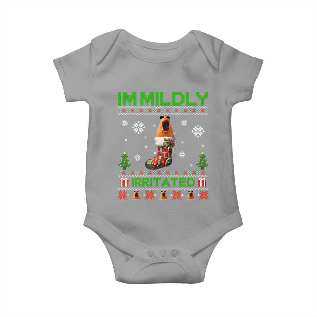 Mildly Irritated Marcus the Worm Meme Baby Onesie Funny Christmas Stocking Weirdcore - Wonder Print Shop