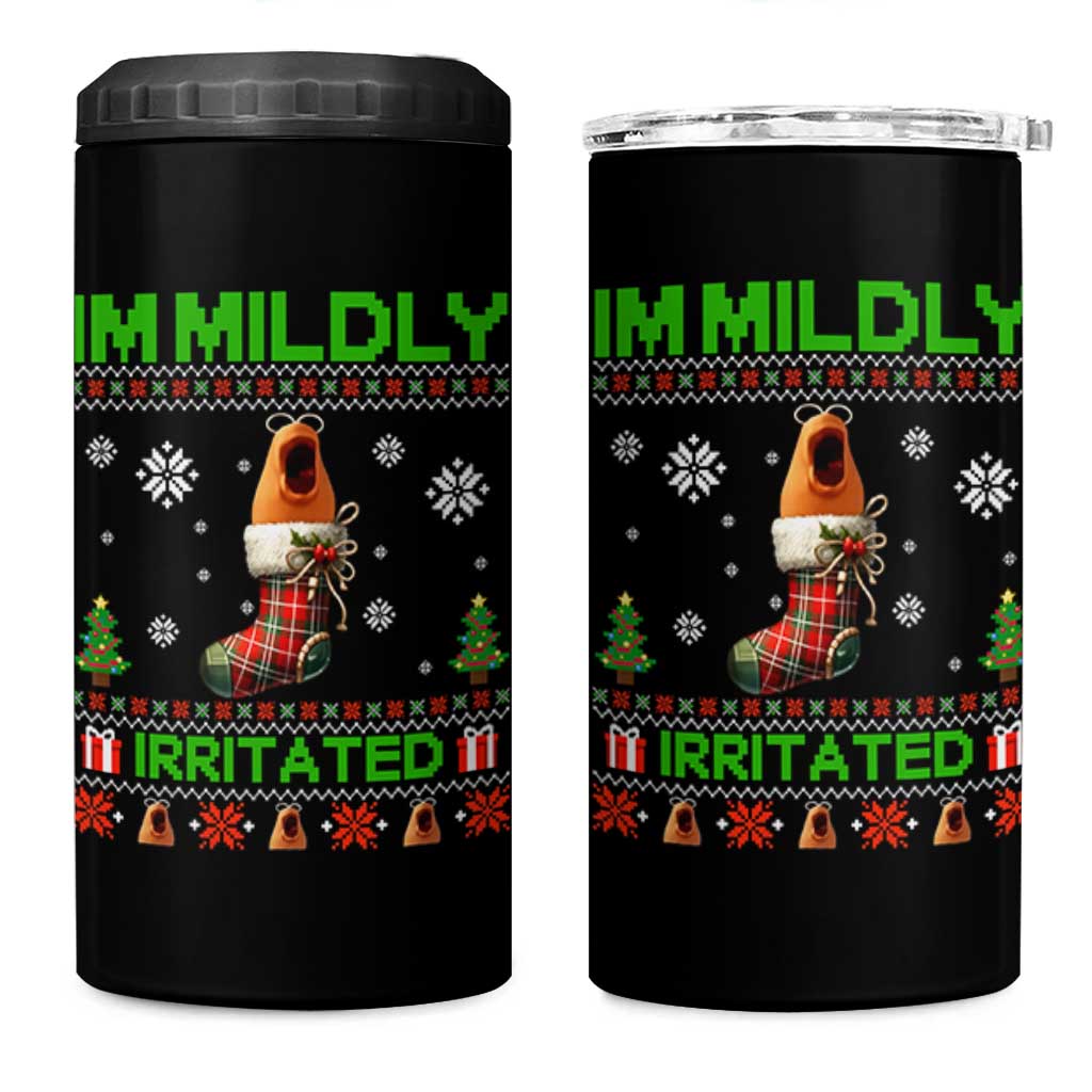 Mildly Irritated Marcus the Worm Meme 4 in 1 Can Cooler Tumbler Funny Christmas Stocking Weirdcore - Wonder Print Shop