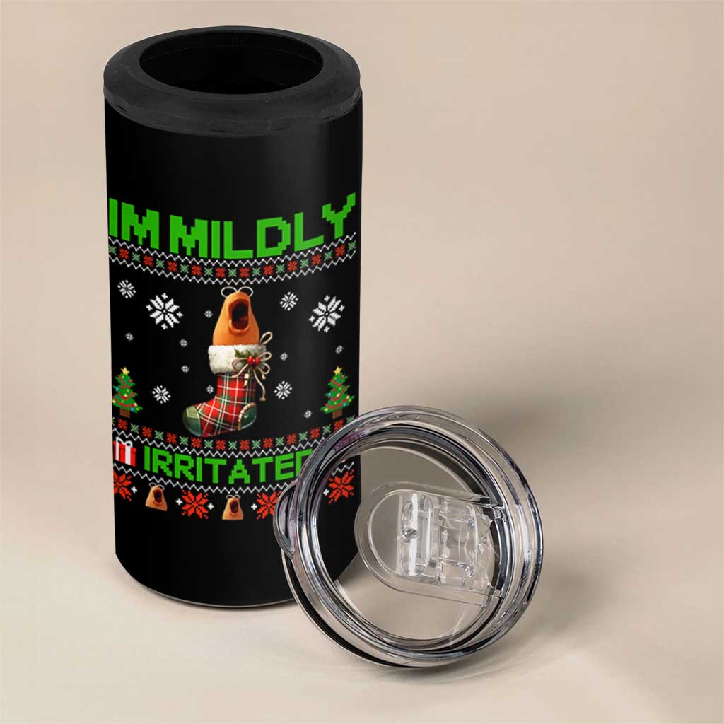 Mildly Irritated Marcus the Worm Meme 4 in 1 Can Cooler Tumbler Funny Christmas Stocking Weirdcore - Wonder Print Shop