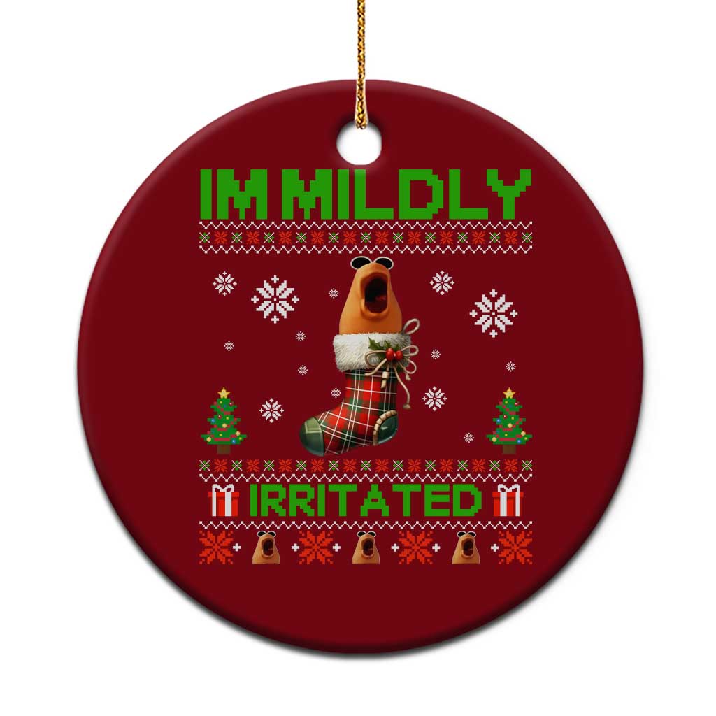 Mildly Irritated Marcus the Worm Meme Ceramic Ornament Funny Christmas Stocking Weirdcore - Wonder Print Shop
