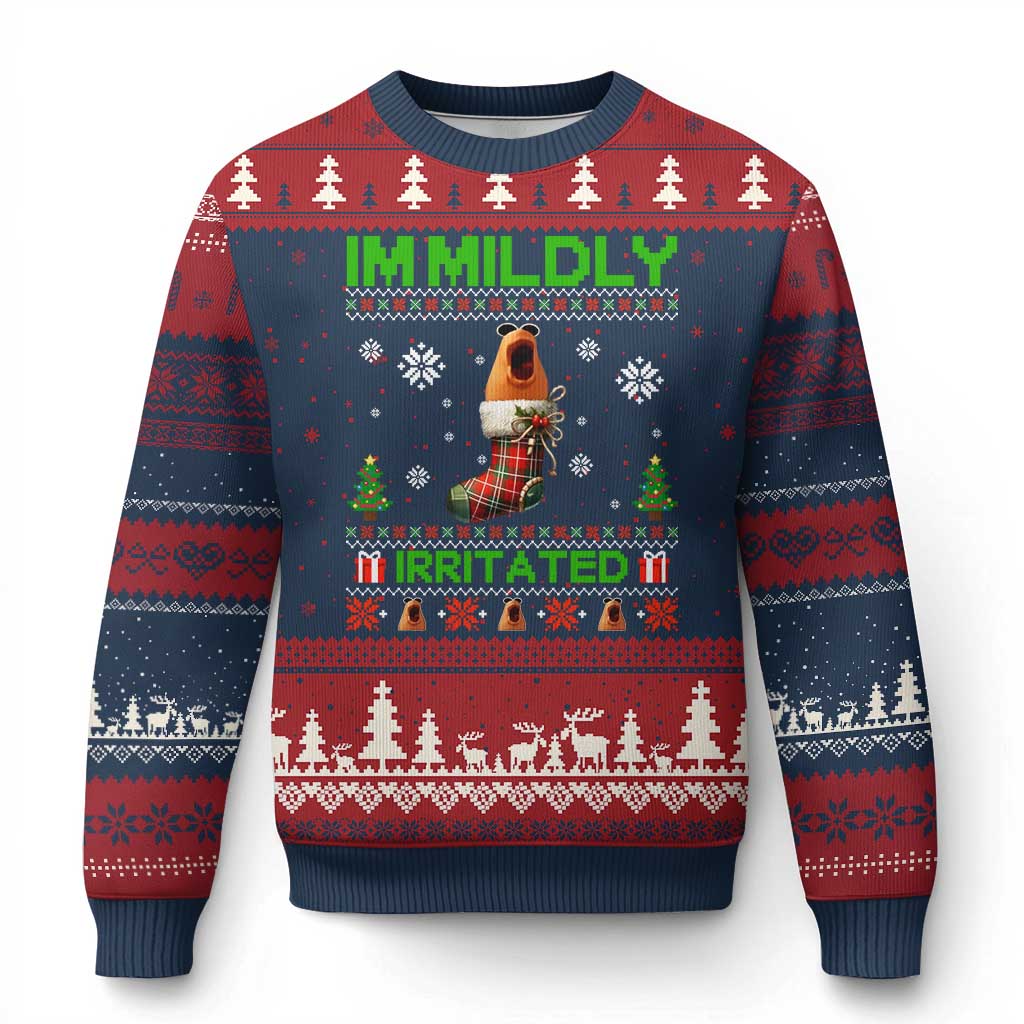 Mildly Irritated Marcus the Worm Meme Ugly Christmas Sweater Funny Xmas Stocking Weirdcore - Wonder Print Shop