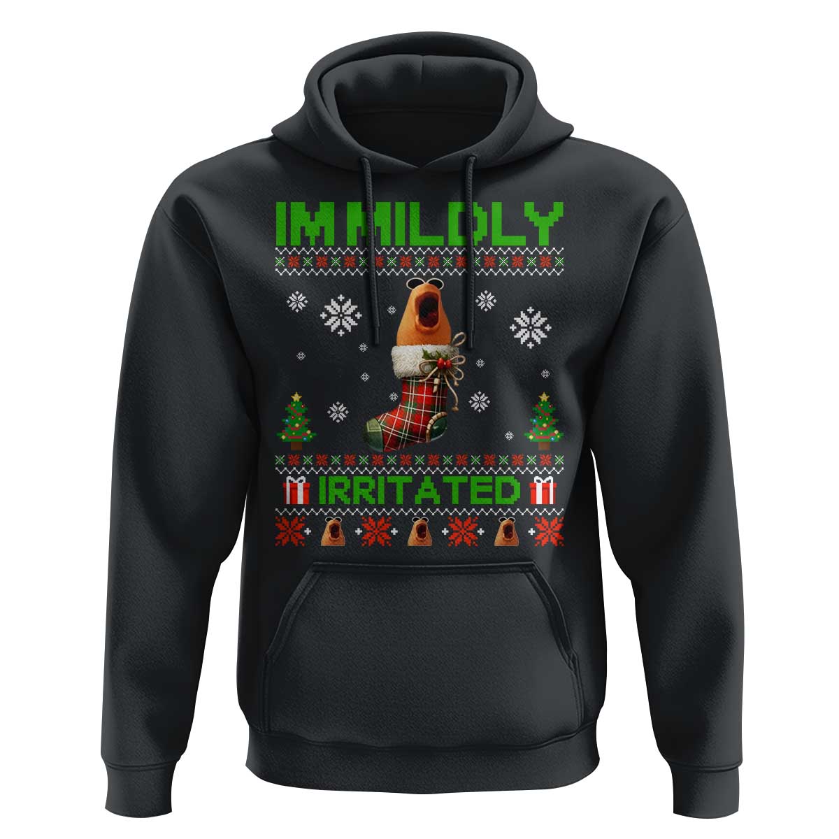 Mildly Irritated Marcus the Worm Meme Hoodie Funny Christmas Stocking Weirdcore - Wonder Print Shop