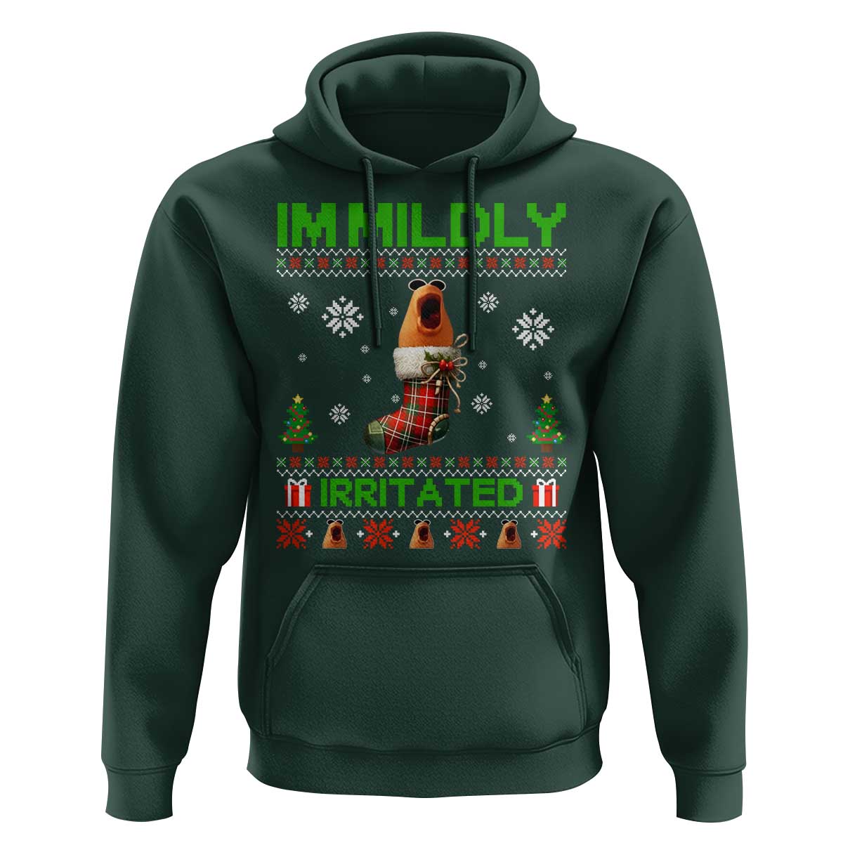 Mildly Irritated Marcus the Worm Meme Hoodie Funny Christmas Stocking Weirdcore - Wonder Print Shop