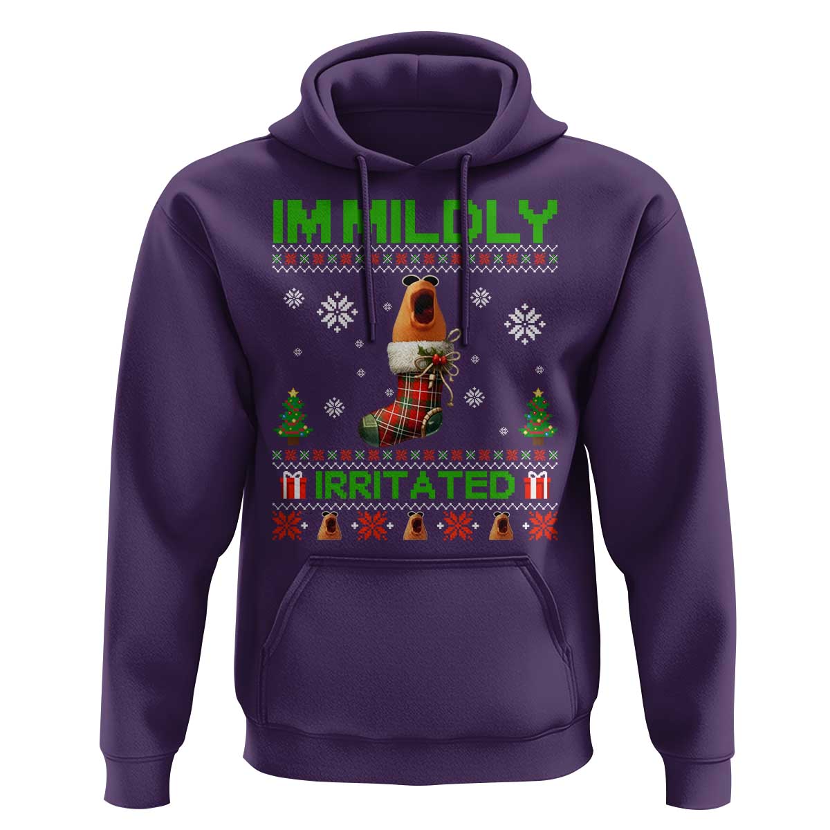 Mildly Irritated Marcus the Worm Meme Hoodie Funny Christmas Stocking Weirdcore - Wonder Print Shop